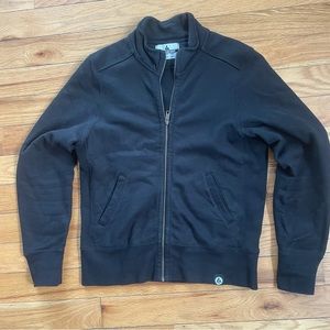 American Giant Black Moto Full-Zip Jacket
